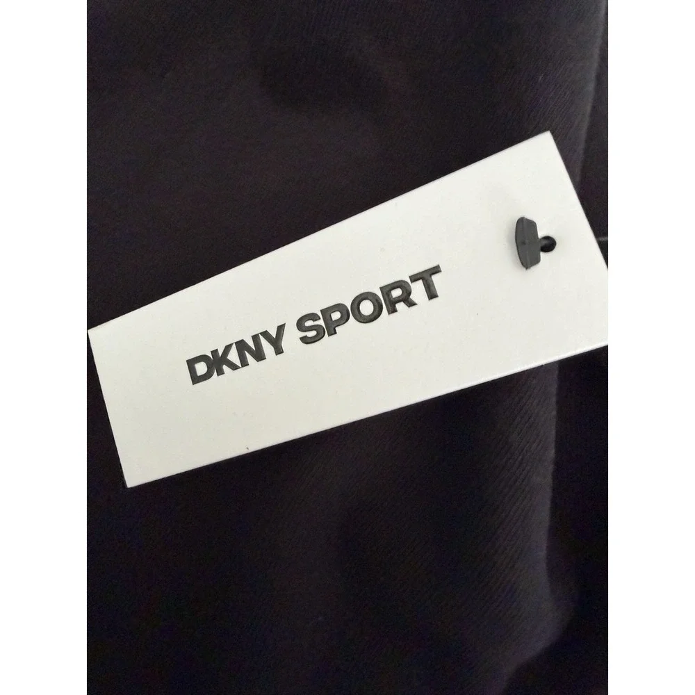 DKNY Sport Black Sweatshirt Women Size M Rhinestone Logo Crewneck Pullover - Picture 5 of 8